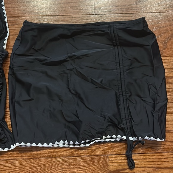 Beachsissi 2 piece halter V neck skirted swimsuit adjustable draw string skirt M - Picture 5 of 14